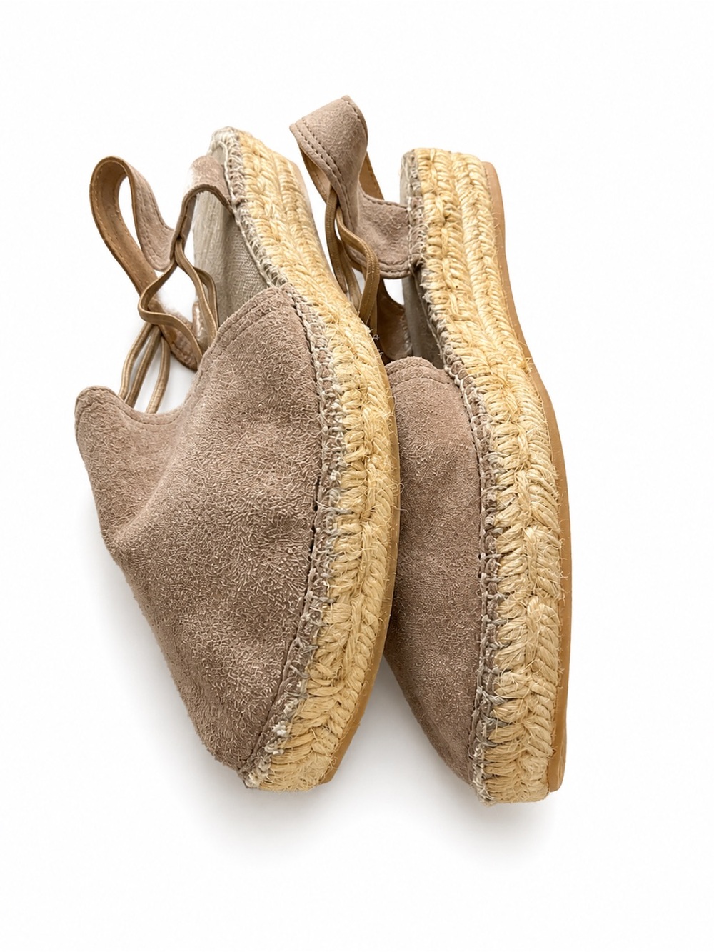 Toni Pons Taupe Suede Espadrille Sandals Size 38 (US 7-7.5) Made in Spain - Picture 5 of 8